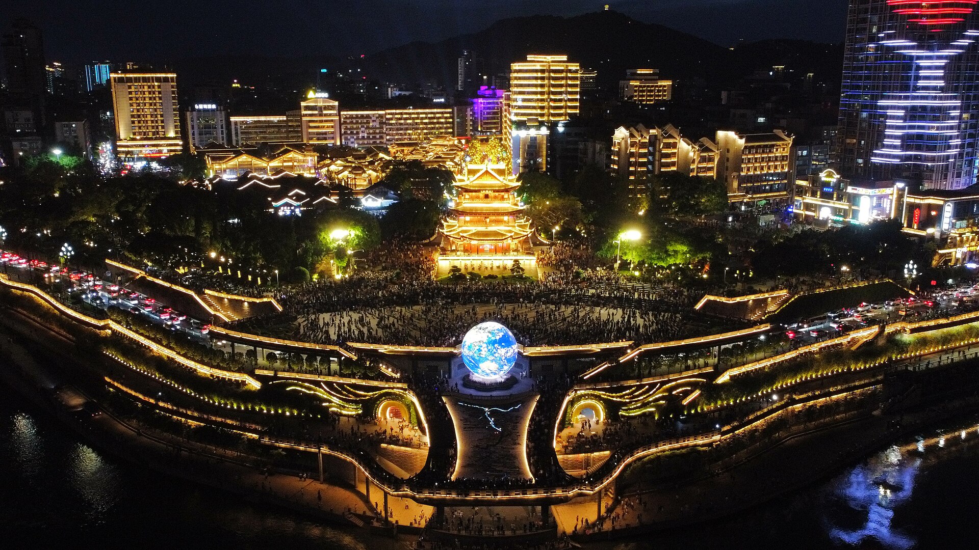 宜宾合江门夜景